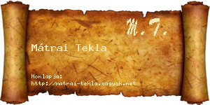 Mátrai Tekla névjegykártya